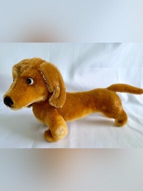 Vintage Steiff 1950's Hexie the Dachshund With Swivel Head No Tags Mohair 10”
